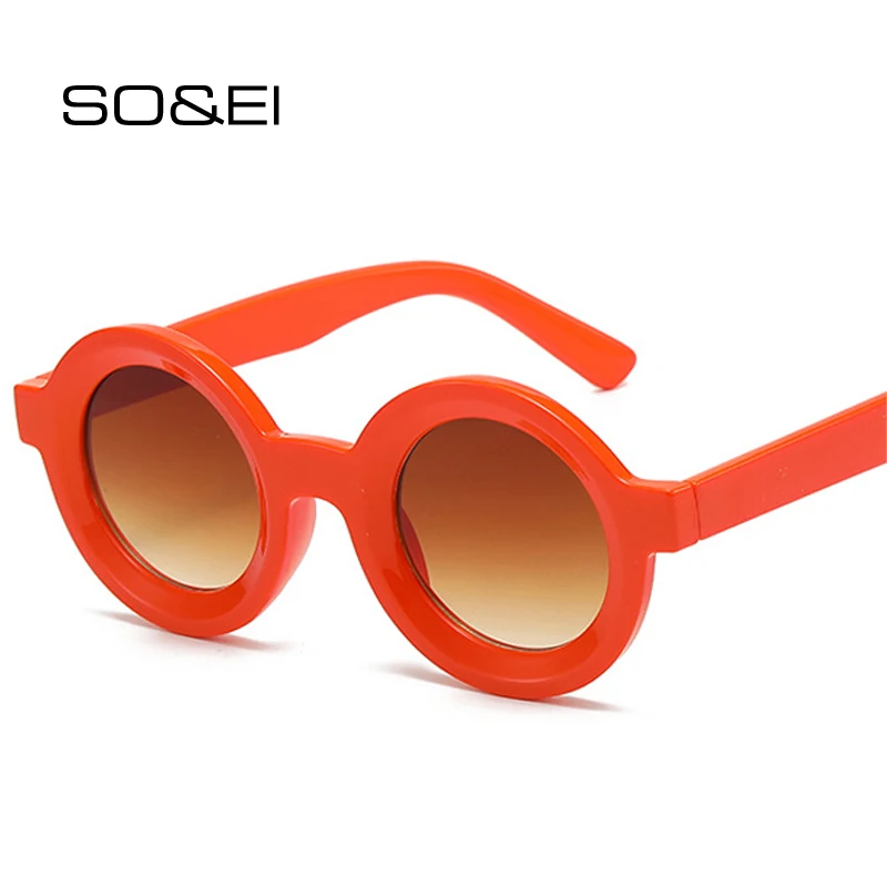 Top Trends: SO&amp;EI New Round Sunglasses For Women Shades UV400 Vintage Punk Orange Tea Gradient Female Eyewear Trending Men Sun Glasses Shoppable Styles