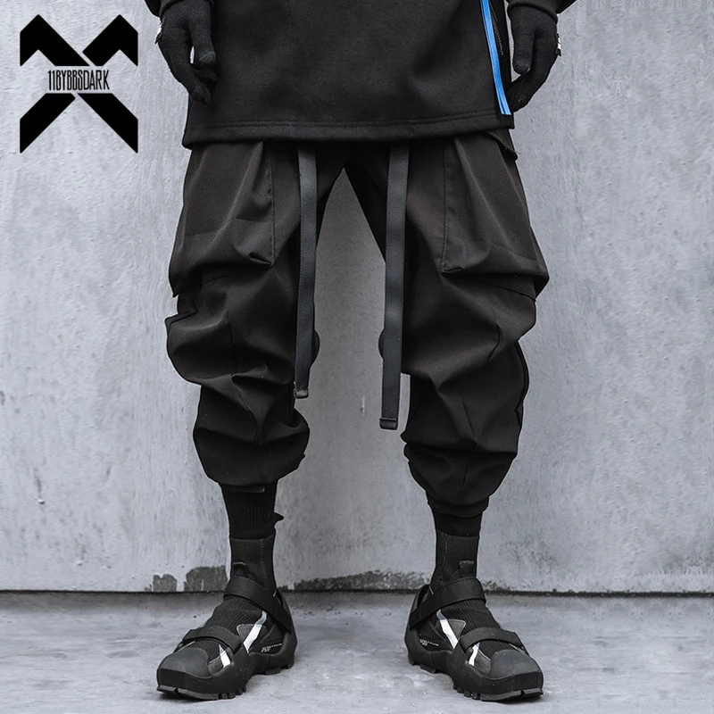 Top Trends: 11 BYBB'S DARK Hip Hop Cargo Pants Men Ribbons Casual Loose Joggers Trousers Elastic Waist Fahsion Harajuku Streetwear Pant W582 Shoppable Styles