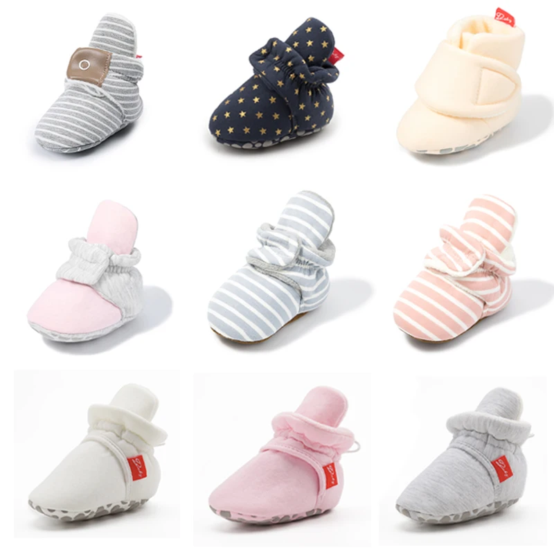 Top Trends: KIDSUN Baby Socks Shoes Knitted Multicolor Striped Non-Slip Winter Baby Boy Girl Shoes Cotton First Walkers Newborn Infant Socks Shoppable Styles