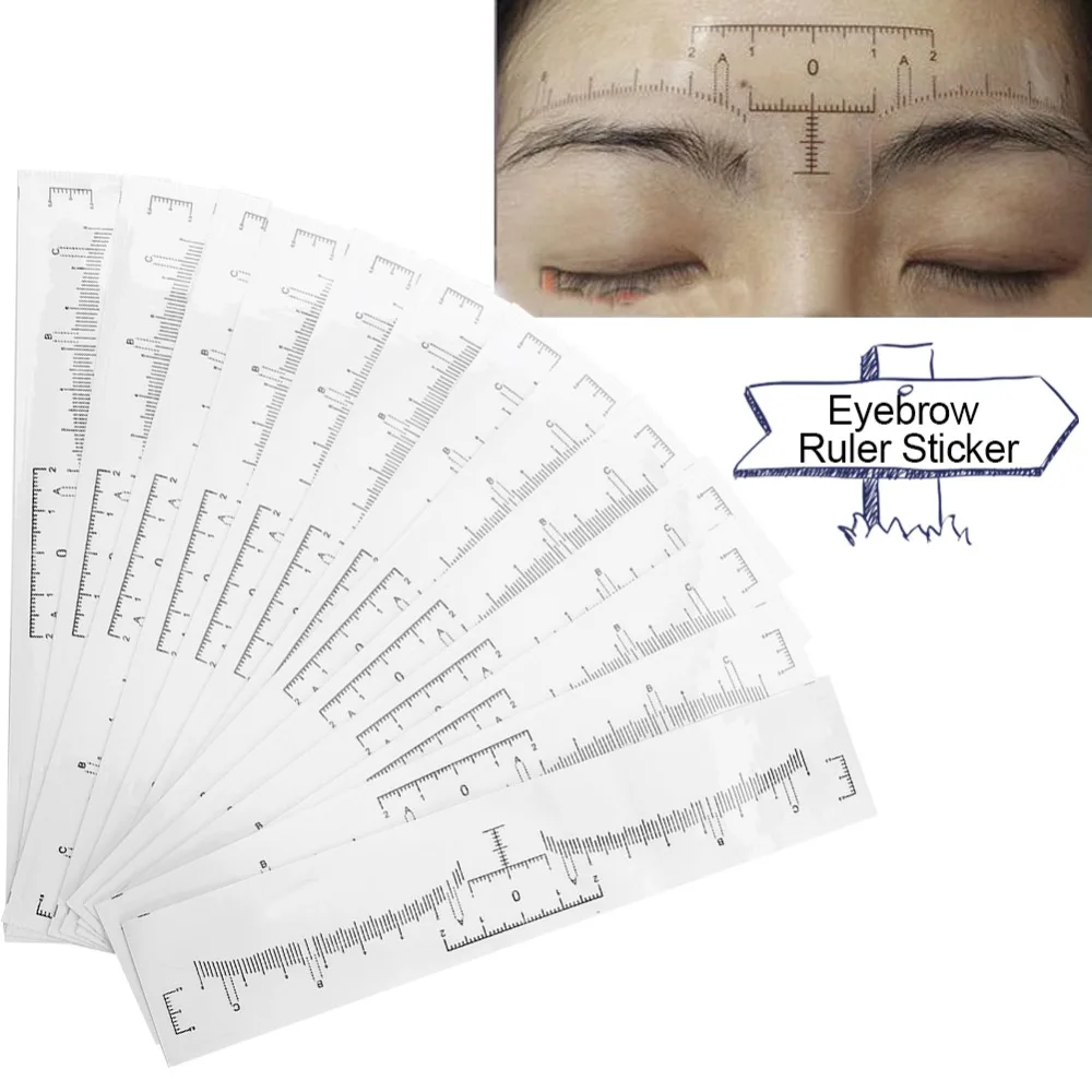 Top Trends: 50Pcs Disposable Eyebrow Ruler Sticker Eyebrow Shaping Tools For Makeup Measurement Professional Stencil Makeup Drawing Template Shoppable Styles