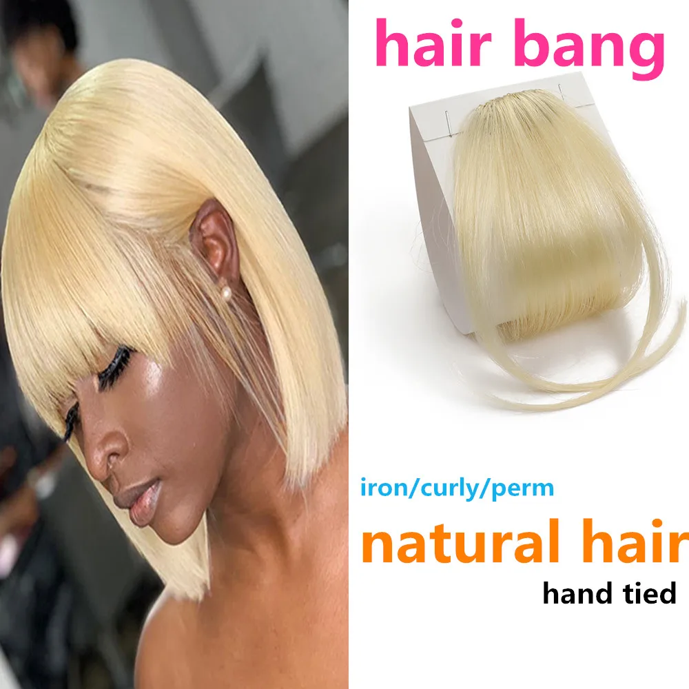 Top Trends: Human Hair Bangs Air Fringe On Wigs 100% Human Hair Bang With Clip 1Pcs Black Blonde Color Hair Pieces For Women Shoppable Styles - Image 4