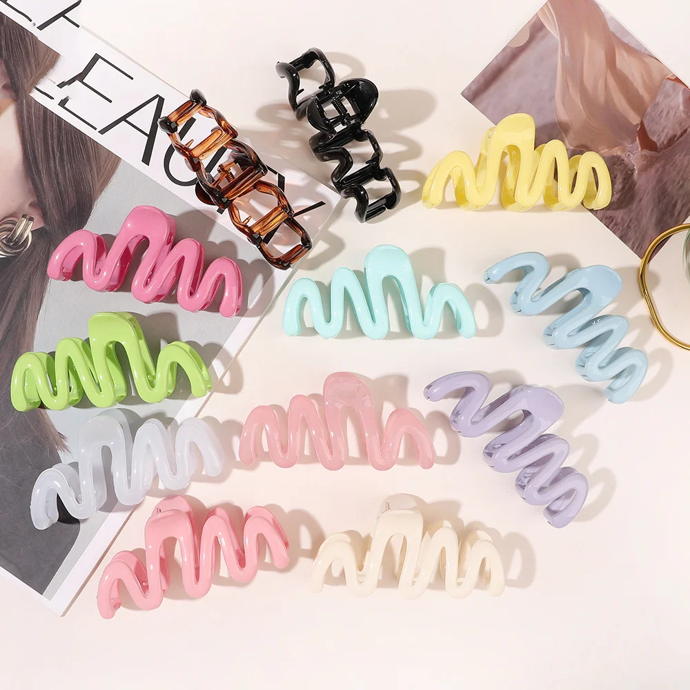 Top Trends: Fashion Acrylic Hair Claw Clip Large Wave Style Hairpins Hair Clamps Barrettes Hair Accessories Hairgrip Women Ponytail Headwear Shoppable Styles - Image 5