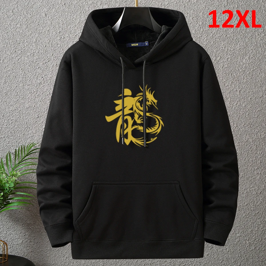 Top Trends: Chinese Lunar Dragon Year Hoodie Men Plus Size 10XL 12XL Red Hoodies Autumn Winter Fleece Hoodies Male Hooded Sweatshirts Shoppable Styles