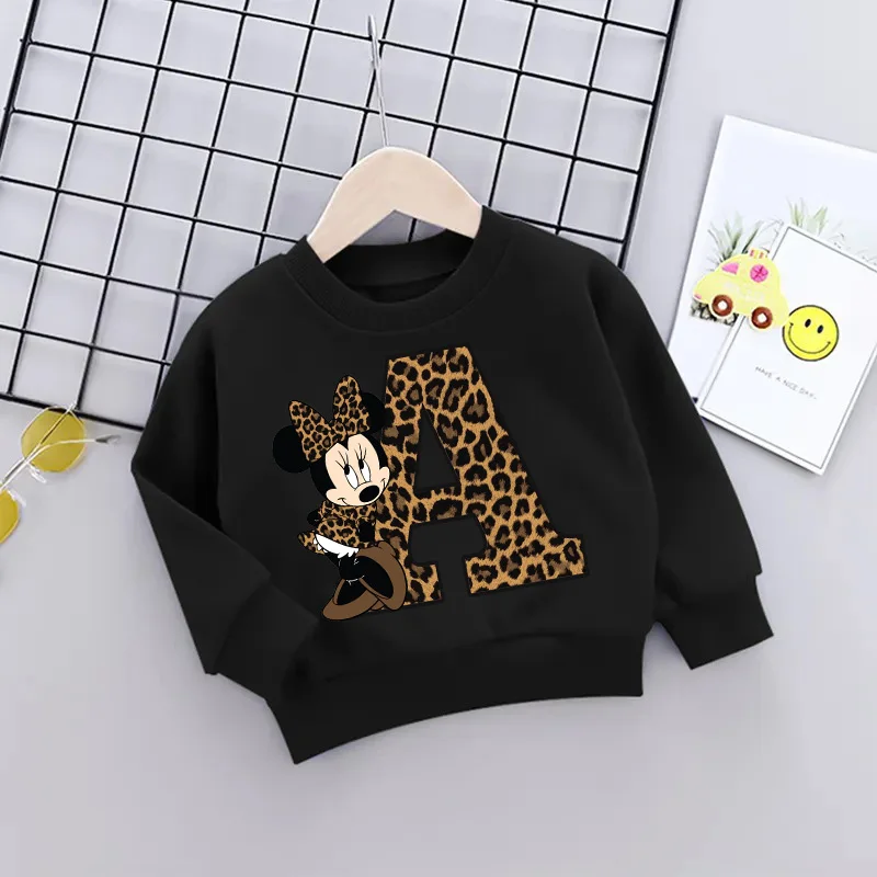 Top Trends: New Children Pullover Disney Minnie Letter A B C D Crew Neck Hoodie Kid Casual Clothes Little Baby Cartoons Boy Girl Sweatshirts Shoppable Styles