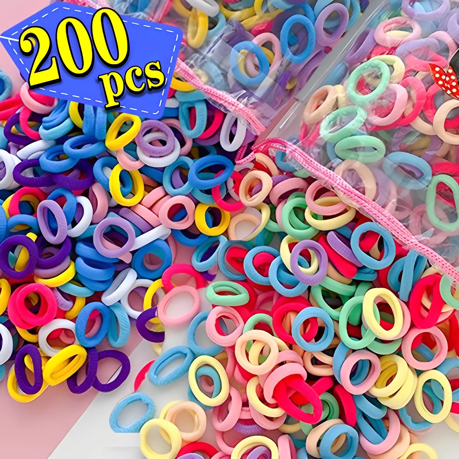 Top Trends: 100 / 200Pcs Children Nylon Elastic Hair Bands Girls Rubber Band For Kids Scrunchie Hair Ties Clips Headband Baby Hair Accessories Shoppable Styles