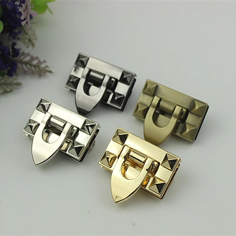 Top Trends: Square Metal Turn Lock Twist Locks DIY Bag Accessory Bag Buckle Hardware Golden Silver Black Bronze Handbags Shoulder Bags Clasp Shoppable Styles