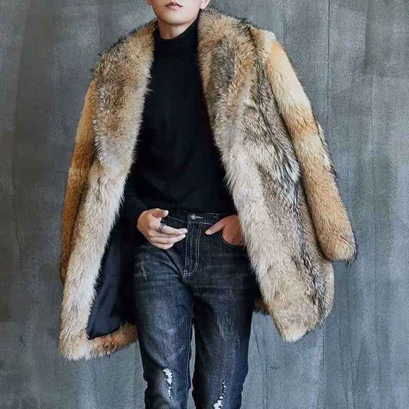 Top Trends: 2021 High-end Direct Sales Men's Medium And Long Wolf Fur Coat Fur Coat Mink Fur Coat Men Shoppable Styles - Image 2