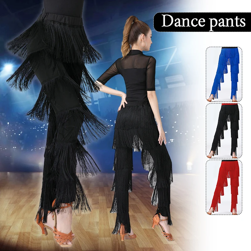 Top Trends: Women Latin Dance Pants Fringe Ballroom Pants Tassel Tango Salsa Pants Dancing Practice Performance Pants Shoppable Styles