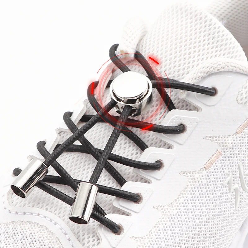 Top Trends: Elastic Laces Sneakers Sport Shoelaces Without Ties Metal Spring Buckle Round Shoelaces Rubber Bands For Shoes Lazy Accessories Shoppable Styles