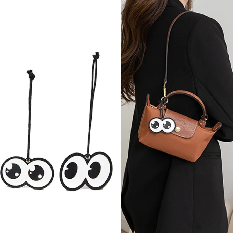 Top Trends: Cute Big Eye Small Bag Hangings Cowhide Pendant Cute Mini Pendant For Longchamp Mini Bag Accessories Shoppable Styles