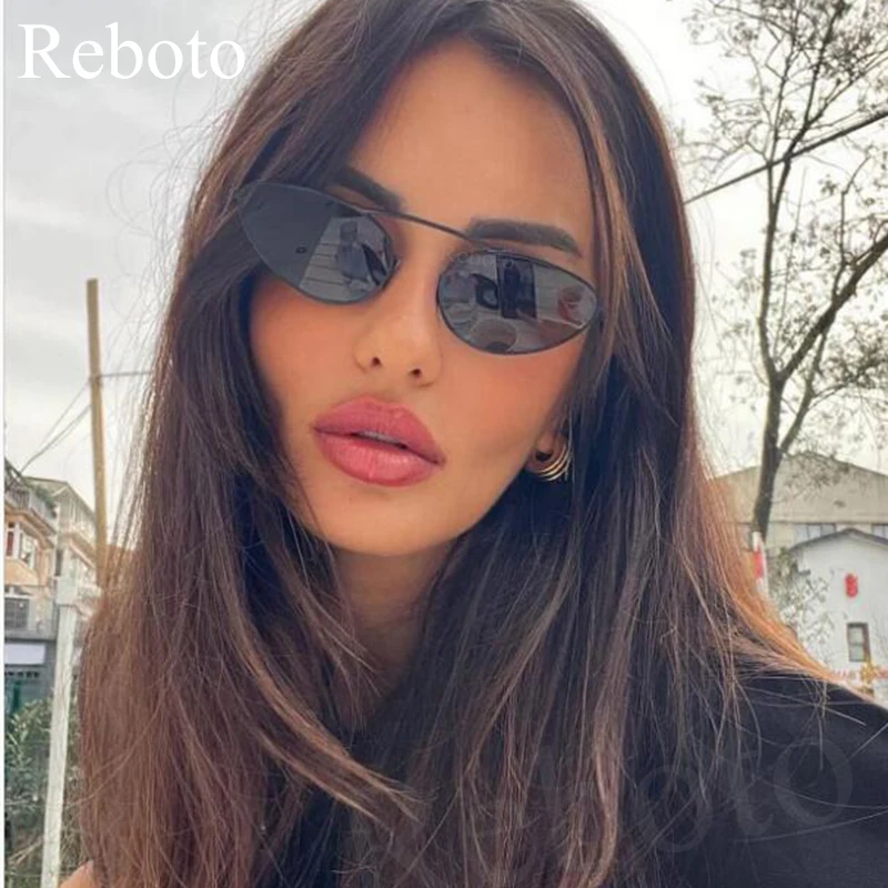 Top Trends: Luxury Brand Cat Eye Sunglasses Women 2024 Fashion Unique Small Oval Sun Glasses Trendy Metal Frame Cool Triangle Eyewear UV400 Shoppable Styles