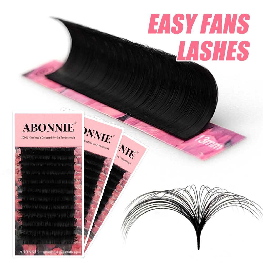 Top Trends: Abonnie Super Soft Blomming Lashes Easy Fan Eyelash Extensions Mega Volume Fans 8-25m All Size Eyelashes Supplies For Eye Beauty Shoppable Styles