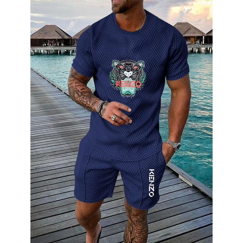 Top Trends: Summer Sportwear Suit Short Sleeve TShirt Short Men 2 Piece Set Tracksuit 3D Luxury Tiger Printed Casual Trend Oversized Clothes Shoppable Styles