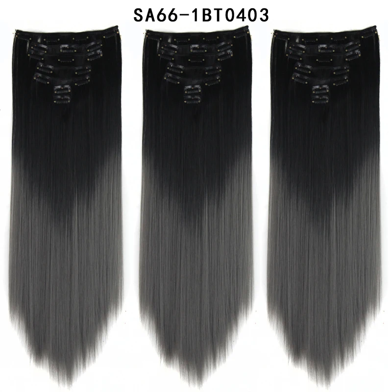 Top Trends: Linwan Synthetic Long Straight Hair 16 Clips 140G Extensions Clips In High Temperature Fiber Black Brown Ombre White Hairpiece Shoppable Styles - Image 3