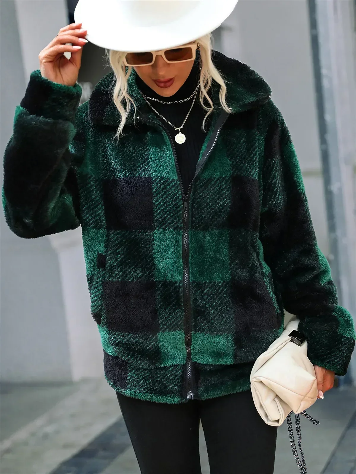 Top Trends: Women's Winter Coat For Woman Clothes Velvet Green Black White Grey Plaids Female Jackets Outerwear Thick Warm Women Clothing Shoppable Styles