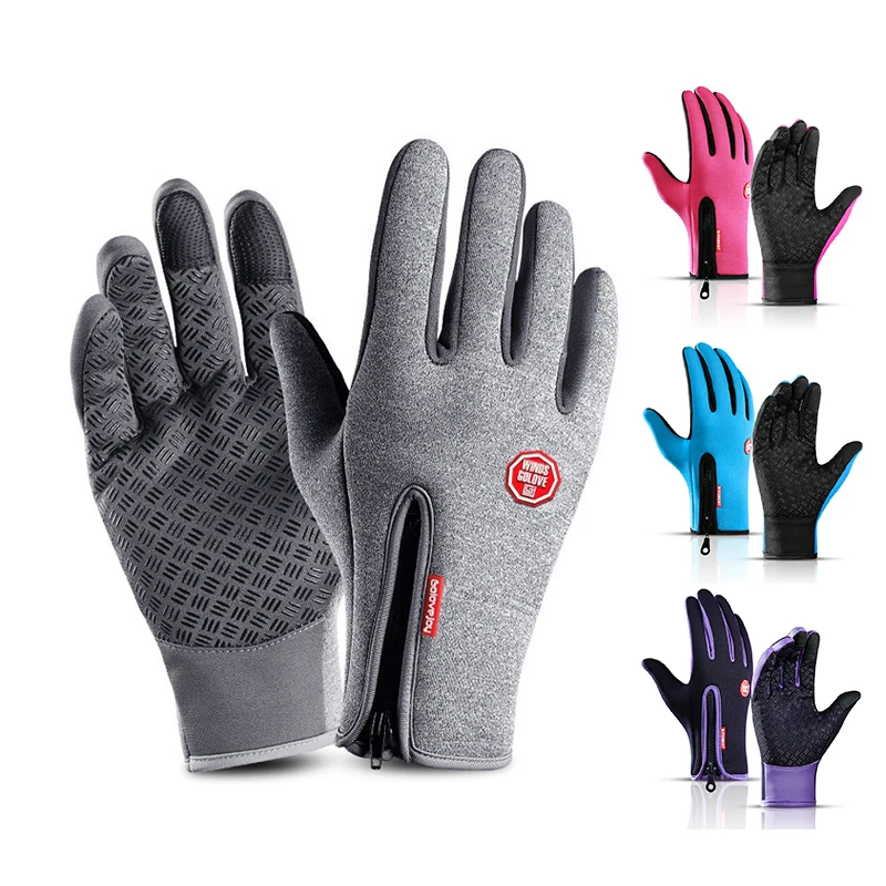 Top Trends: Winter Gloves Mens Touchscreen Waterproof Windproof Skiing Cold Gloves Womens Warm Fashion Outdoor Sports Riding Zipper Gloves Shoppable Styles