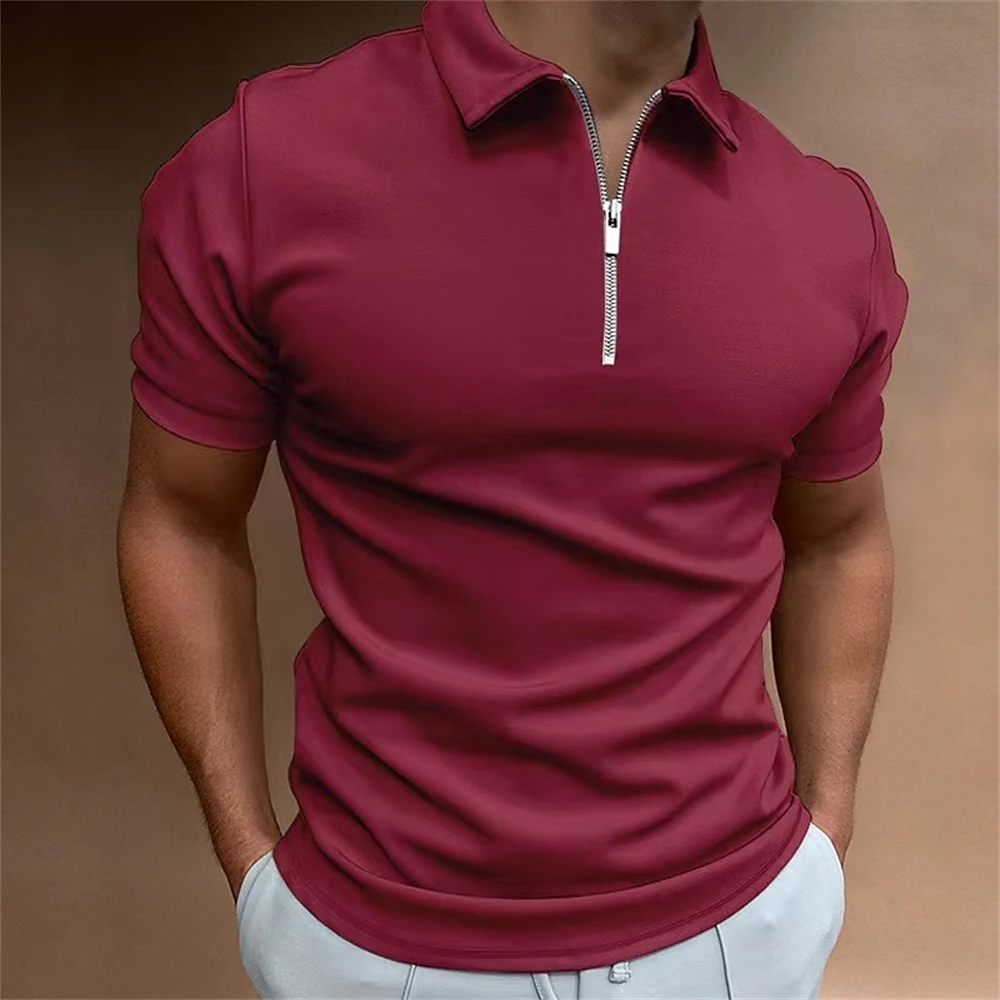 Top Trends: Simple Polo Shirt For Men Solid Golf Clothing Daily Casual High Quality Zip Polo Shirts Summer Breathable Quick Dry Men Clothing Shoppable Styles