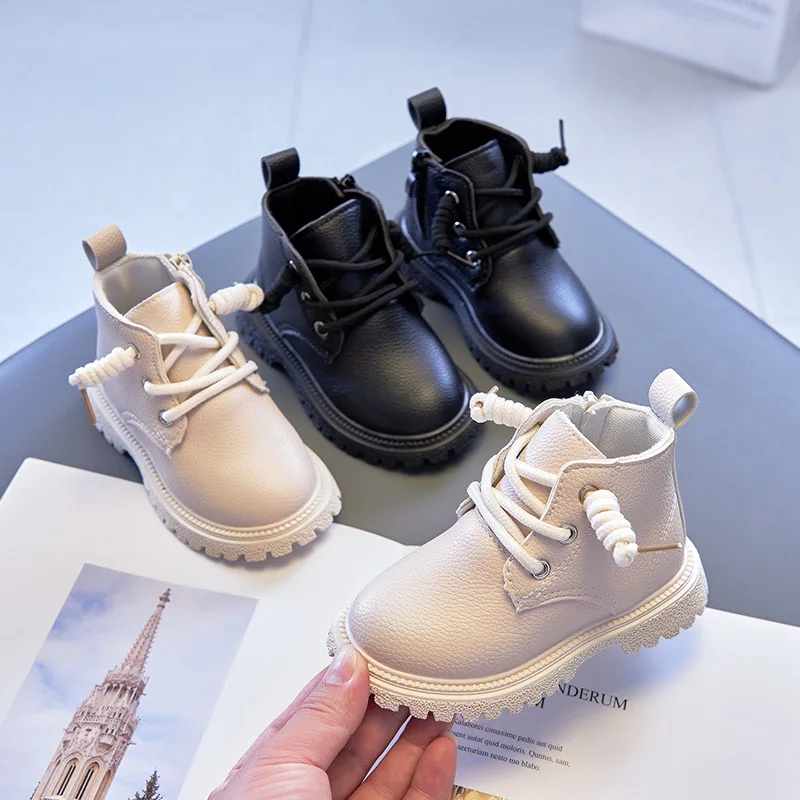 Top Trends: Baby Kids Short Boots Boys Shoes Autumn Winter Leather Children Boots Fashion Toddler Girls Boots Boots Kids Snow Shoes Shoppable Styles