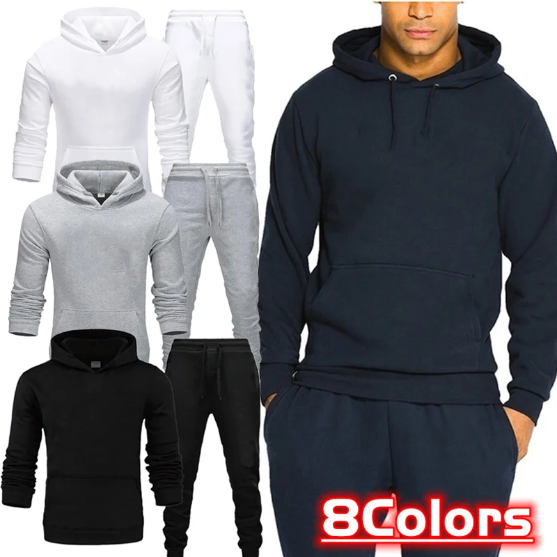 Top Trends: Men / Women Hoodies Pants 2Pcs / Sets Sweatshirt Sweatpants Male Gyms Fitness Tops Trousers Joggers Sportswear Tracksuits Shoppable Styles