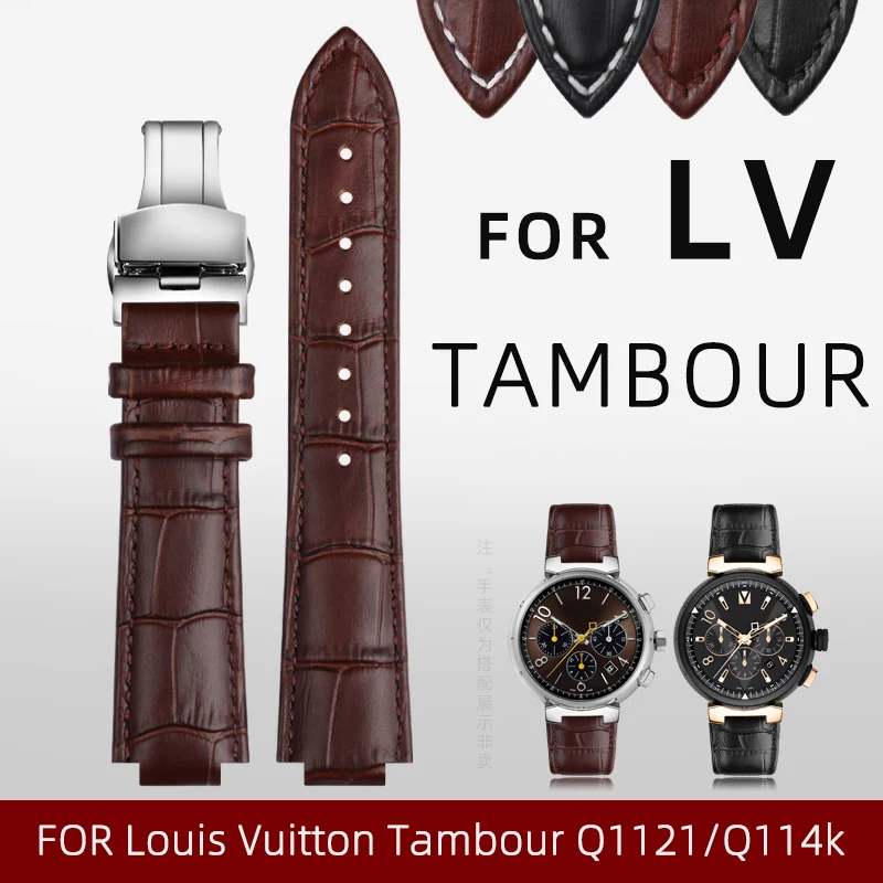 Top Trends: For LV Watch Raised Mouth For Louis Vuitton Tambour Series Q1121 Dedicated Watchband Men Women Q114k Genuine Leather Watch Strap Shoppable Styles