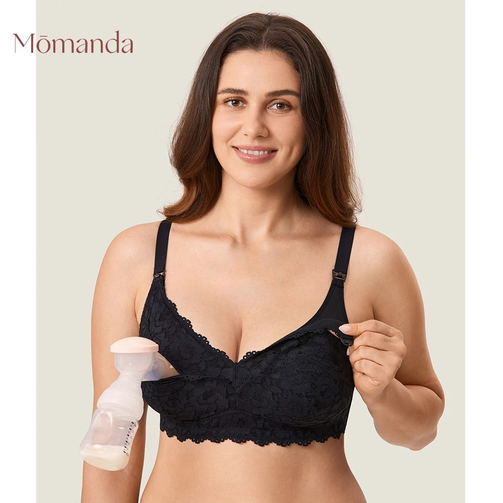 Top Trends: Momanda Maternity Pumping Bra Wirefree Nursing Lace Sexy Hands-free Lingerie Women's Breastfeeding Clothes Three In One Shoppable Styles