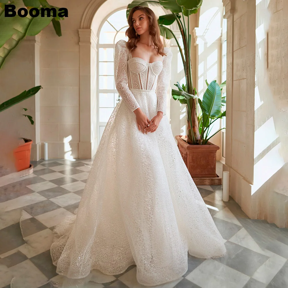 Top Trends: Booma Elegant Wedding Dresses Sweetheart Detachable Long Sleeves Women's Wedding Party Gowns Bridals Dresses Vestidos De Novia Shoppable Styles