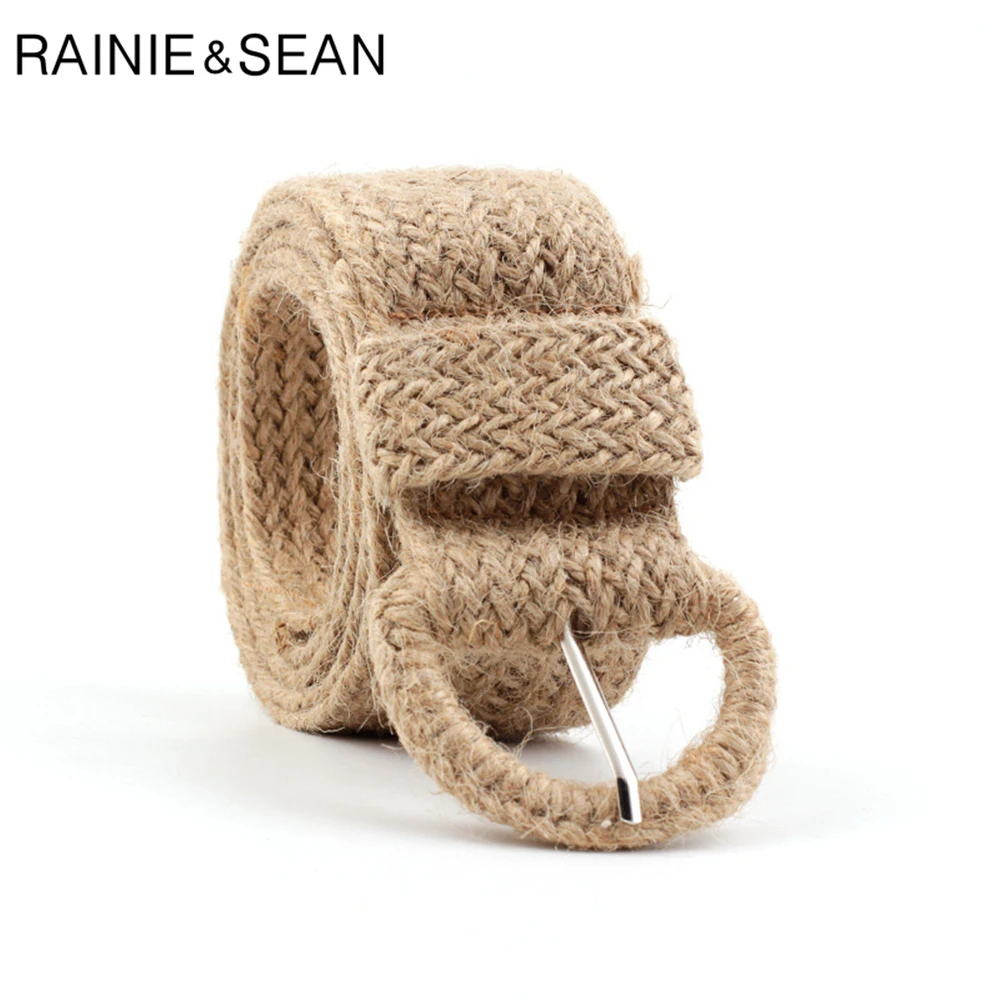 Top Trends: RAINIE SEAN Braided Belt For Women Khaki Casual Bohemian Style Women Woven Belt Hemp Rope Wax Flax Linen Belt Fashion Brand Shoppable Styles