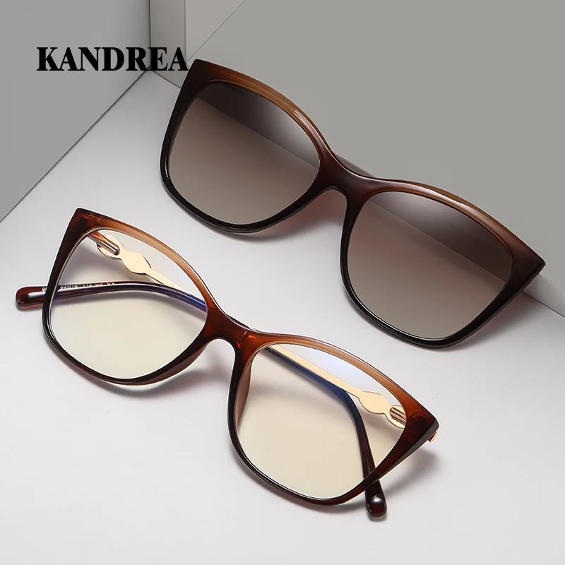 Top Trends: KANDREA Cateye Summer Ladies Anti-Blue Light Magnetic Sunglasses Women Two-Color Clip Dual-Purpose Polarizer Eyewear 96035 Shoppable Styles