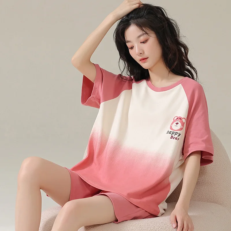 Top Trends: Summer Women's Pajamas Short Sleeved Shorts Cartoon Casual Cute Student Girl Breathable Spring And Summer Pure Cotton Home Wear Shoppable Styles - Image 6