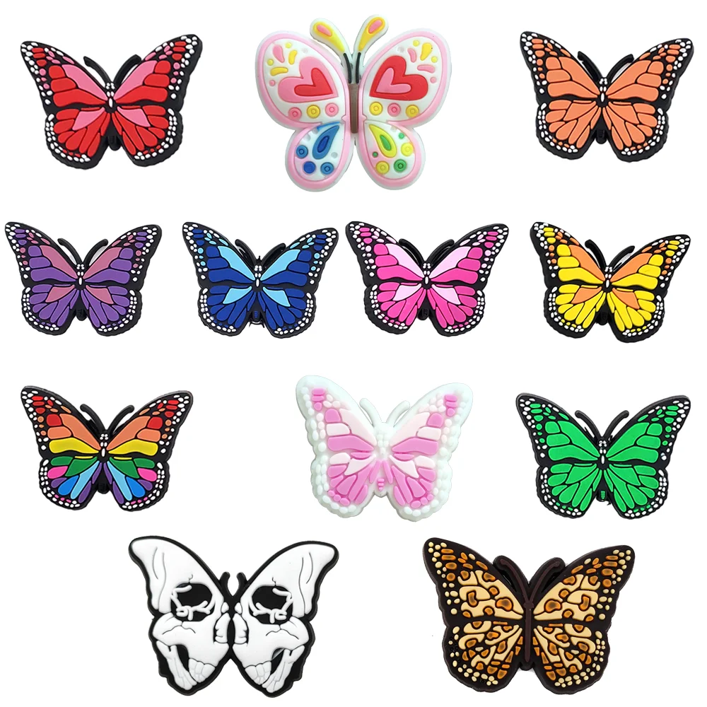 Top Trends: 1PCS Funny Butterfly Shoe Charms Beautiful Shoes Decoration Cartoon Shoe Accessories Charms X-mas Gifts Shoppable Styles