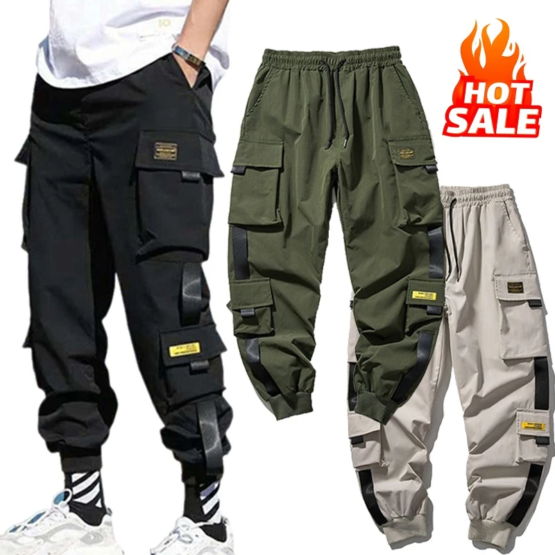 Top Trends: Trending 2023 Cargo Pants Men Streetwear Hip Hop Pants Mens Joggers Pants Casual Harem Trousers Basketball Sweatpants Shoppable Styles