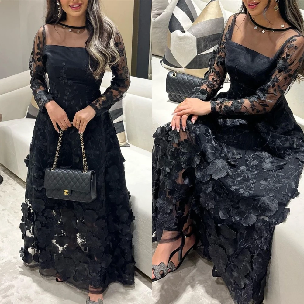 Top Trends: Women Prom Saudi Arabia Jewel A-line Formal Ocassion Gown Applique Anke Length Skirts Organza Evening Dress فساتين سهره Shoppable Styles