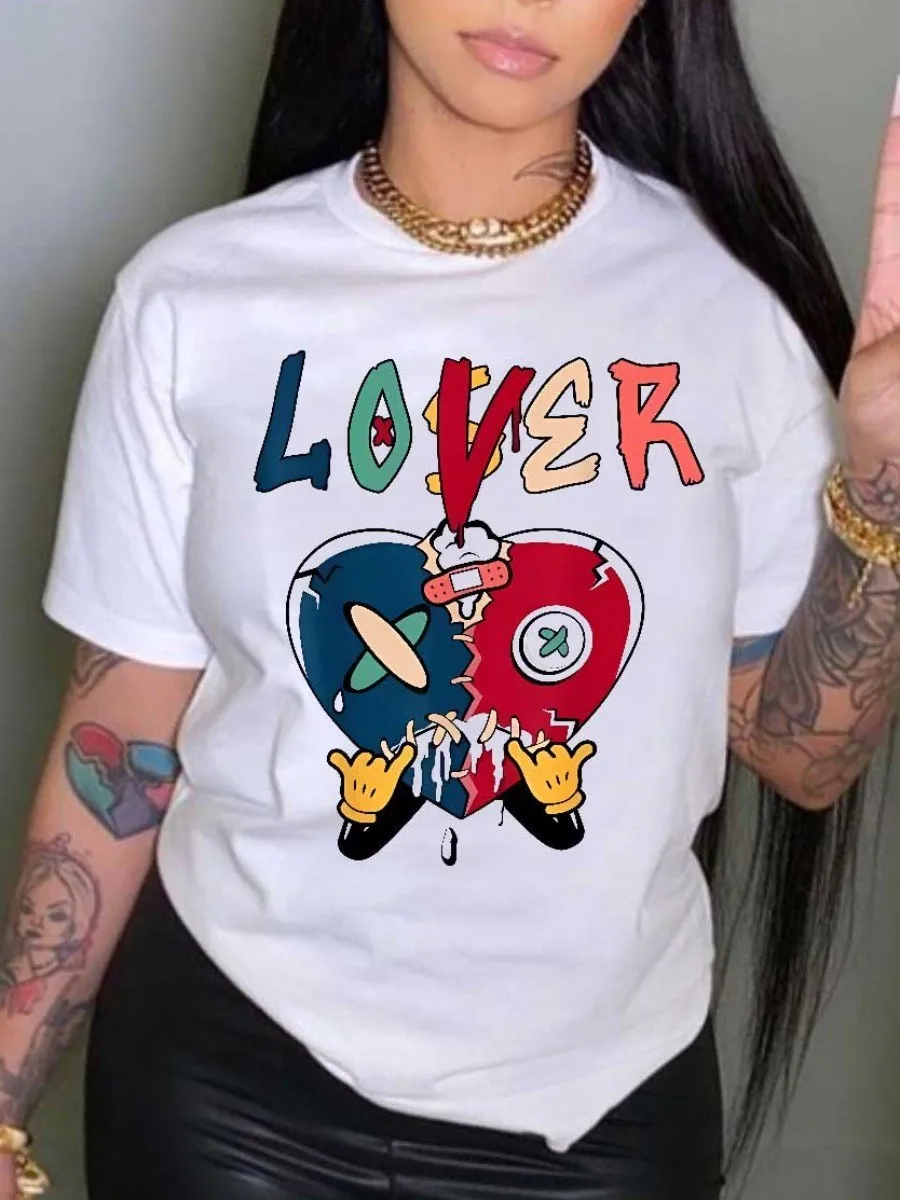 Top Trends: LW Summer Letter Print T-shirt Women Summer Fashion Short Sleeves Tees Tops Streetwear Fashion O-neck Casual T-shirts Top 2023 Shoppable Styles