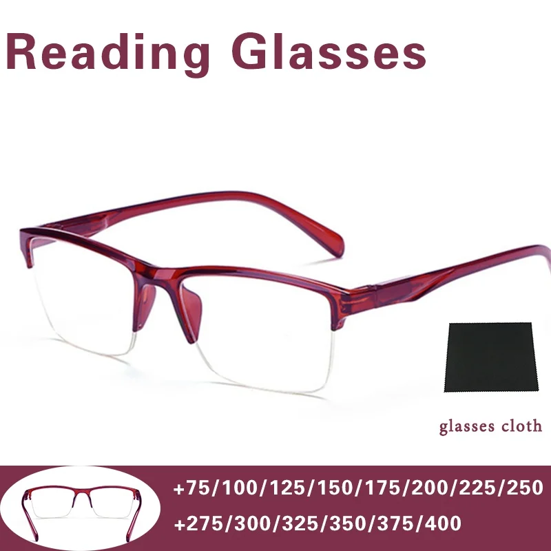 Top Trends: （With Free Cloth）+ 0.75 To + 4.0 Reading Glasses New Fashion Women Men Semi-diopter Long-sighted Glasses For Women Durable Glasses Shoppable Styles