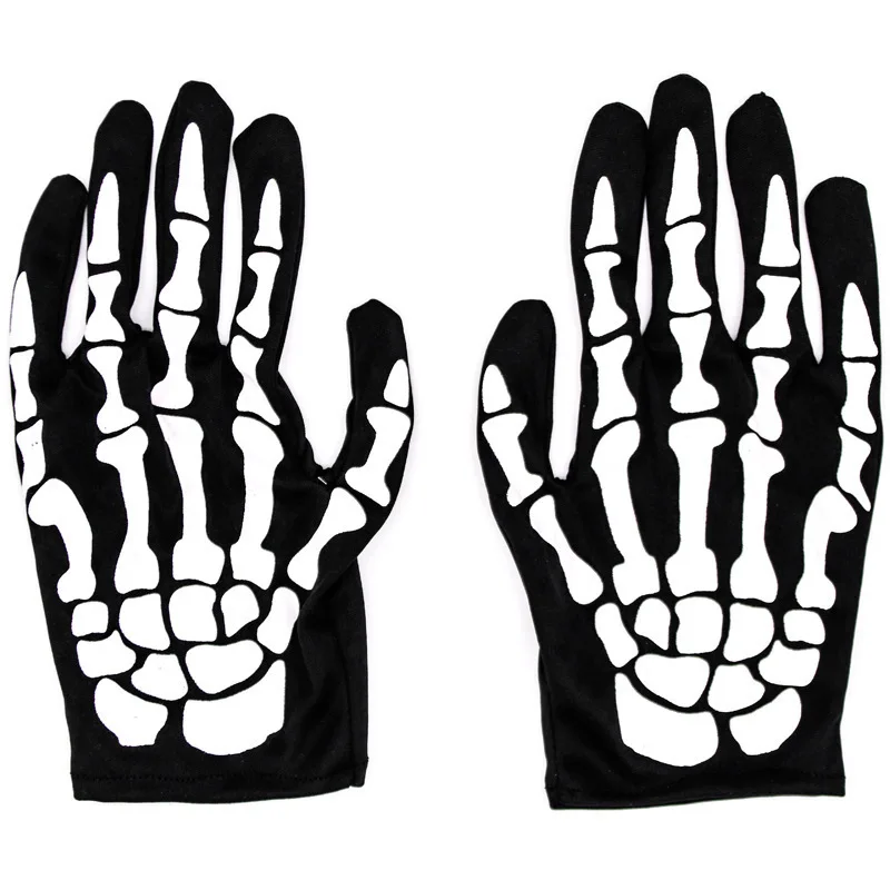 Top Trends: 2023 New Unisex Adult Halloween Party Skeleton Skull Full Finger Short Gloves Women Cosplay Goth Punk Mittens Accessories Shoppable Styles