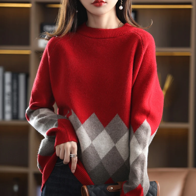 Top Trends: Color Wool Sweater Round Neck Pullover Sweater Soft And Elegant Cashmere Sweater Basic Paragraph Large Size Knitwear Ladies Shoppable Styles