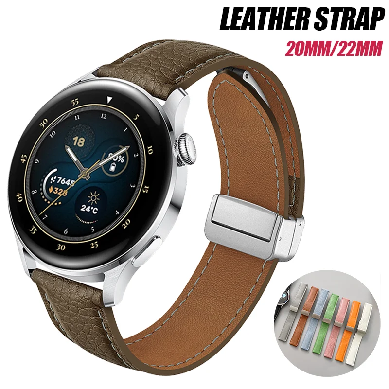 Top Trends: Leather Strap For Samsung Watch 4 / 5 / 6 40mm 44mm 5 Pro 45mm Magnetic Buckle For Galaxy Watch 6 / 4 Classic 43mm / 47MM 42mm / 46mm Band Shoppable Styles