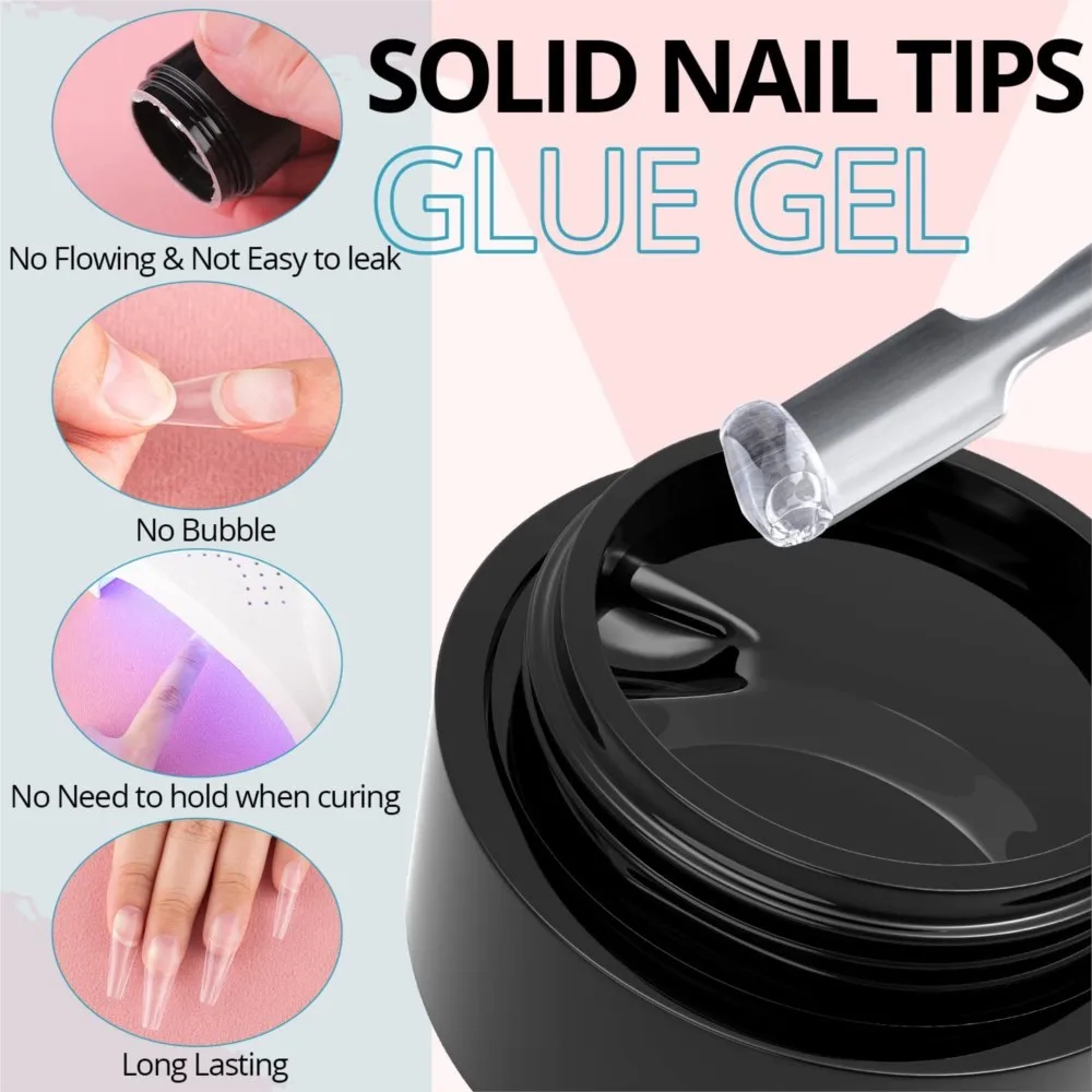 Top Trends: 5ml Soft Nail Tips Gel For Press On False Nails Solid Sticker Adhesive Nail Gel UV Bond Rhinestone Fake Tips Extension Nail Glue Shoppable Styles