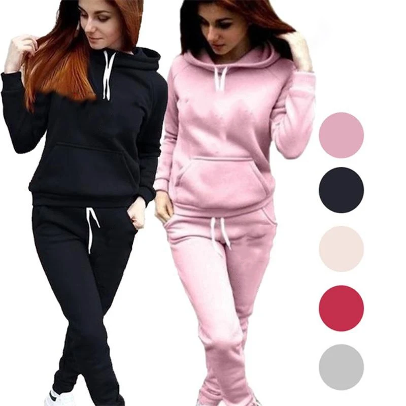 Top Trends: 2023 Women&#039;s Hoodie Set Sportswear Solid Color Pullover Hoodie And Sports Pants Set Casual Jogging Sports Set Shoppable Styles