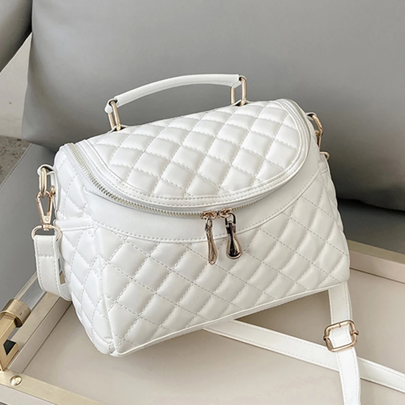 Top Trends: White Balck Crossbody Bags For Women 2023 Soft PU Leather Luxury Designer Handbag Casual Bucket Bag Ladies Purses And Handbags Shoppable Styles