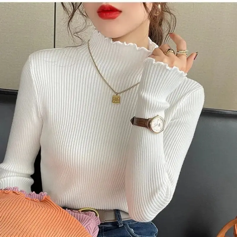 Top Trends: Women Pullover Sweater Black Knitted Half Turtleneck Long Sleeve Half Turtleneck Sweaters Autumn Winter Soft Blouse Jumper Top Shoppable Styles