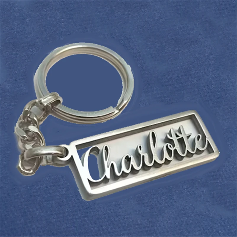 Top Trends: Customied Personalized Name Keychain Men Women Stainless Steel Name Keychains Customized Letter Logo Key Chain Jewelry Gift Shoppable Styles