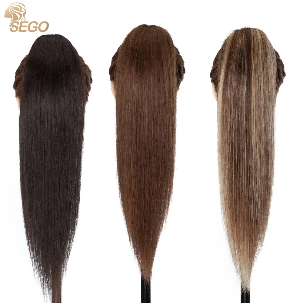 Top Trends: SEGO 14&quot;-20&quot; 105g-120g Machine Made Remy Claw Clip In Ponytail Extension Straight Human Hair Extension For Women Shoppable Styles