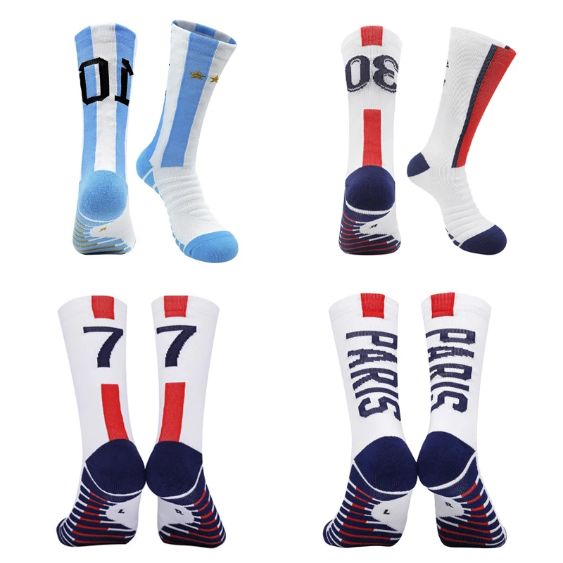 Top Trends: 1 Pair Messi Players 30 10 Number Soccer Basketball Training Socks Sports Socks Non-slip Durable Skateboard Running Socks Shoppable Styles