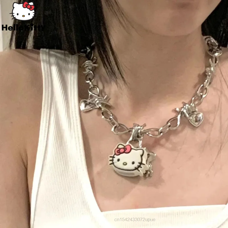 Top Trends: Hot Hello Kitty Pendant Necklace Punk Style Luxury Design Must-haves For Spring And Summer Spicy Girls Necklace Women Aesthetic Shoppable Styles