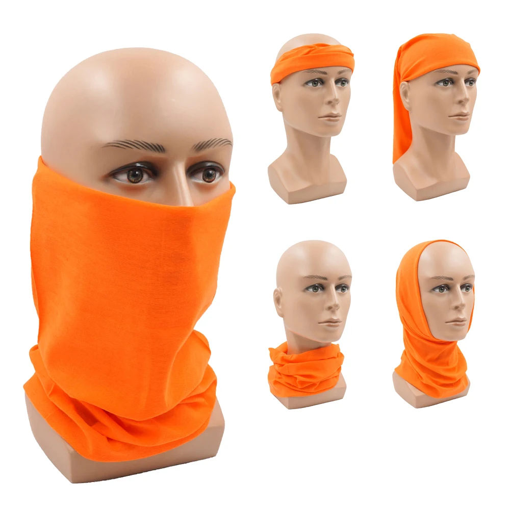 Top Trends: Seamless Orange Multifunction Cycling Neck Gaiter Neon Solid Color Face Mask Outdoor Bandana Headband Unisex Magic Scarf DC022 Shoppable Styles