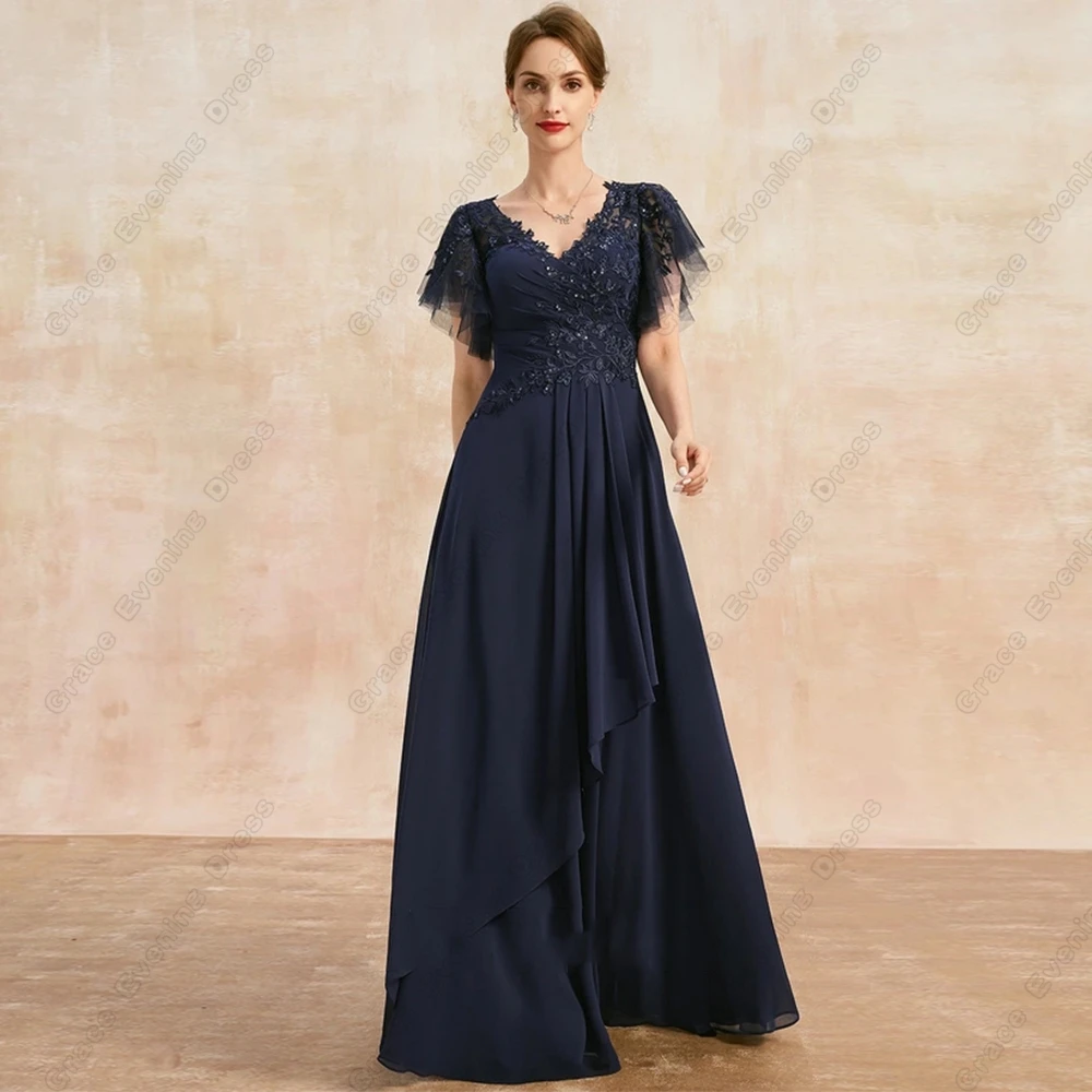 Top Trends: Charming Strapless Short Sleeve Mother Of Bride Dresses With Lace Beach Chiffon Wedding Party Dresses Robe De Soirée 2023 Summer Shoppable Styles