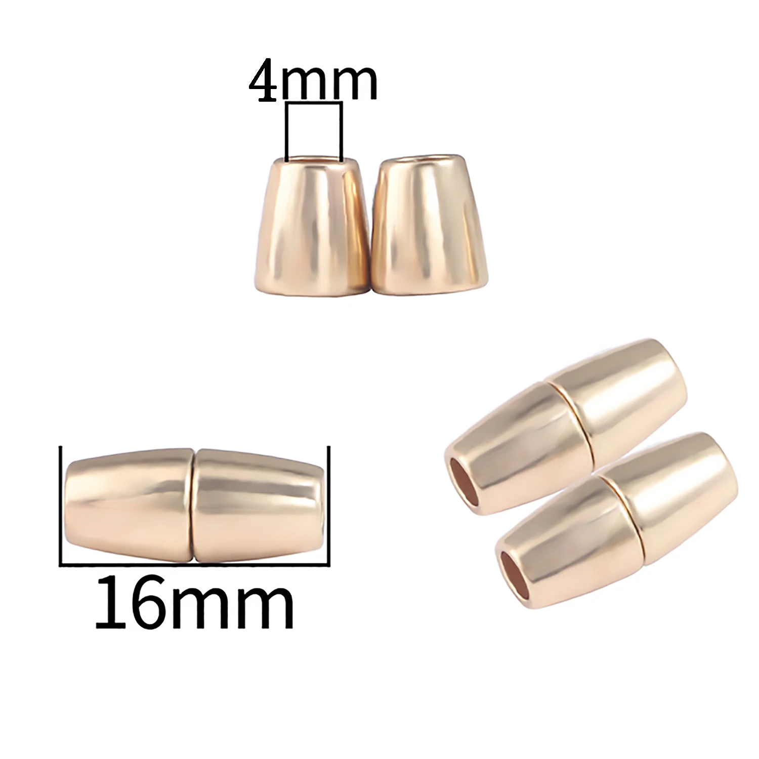 Top Trends: 5Set / Lot 4mm 5mm 6mm Stainless Steel Olive Shape Strong Magnetic Clasps For Jewelry Making Leather Bracelet Necklace Connectors Shoppable Styles - Image 2