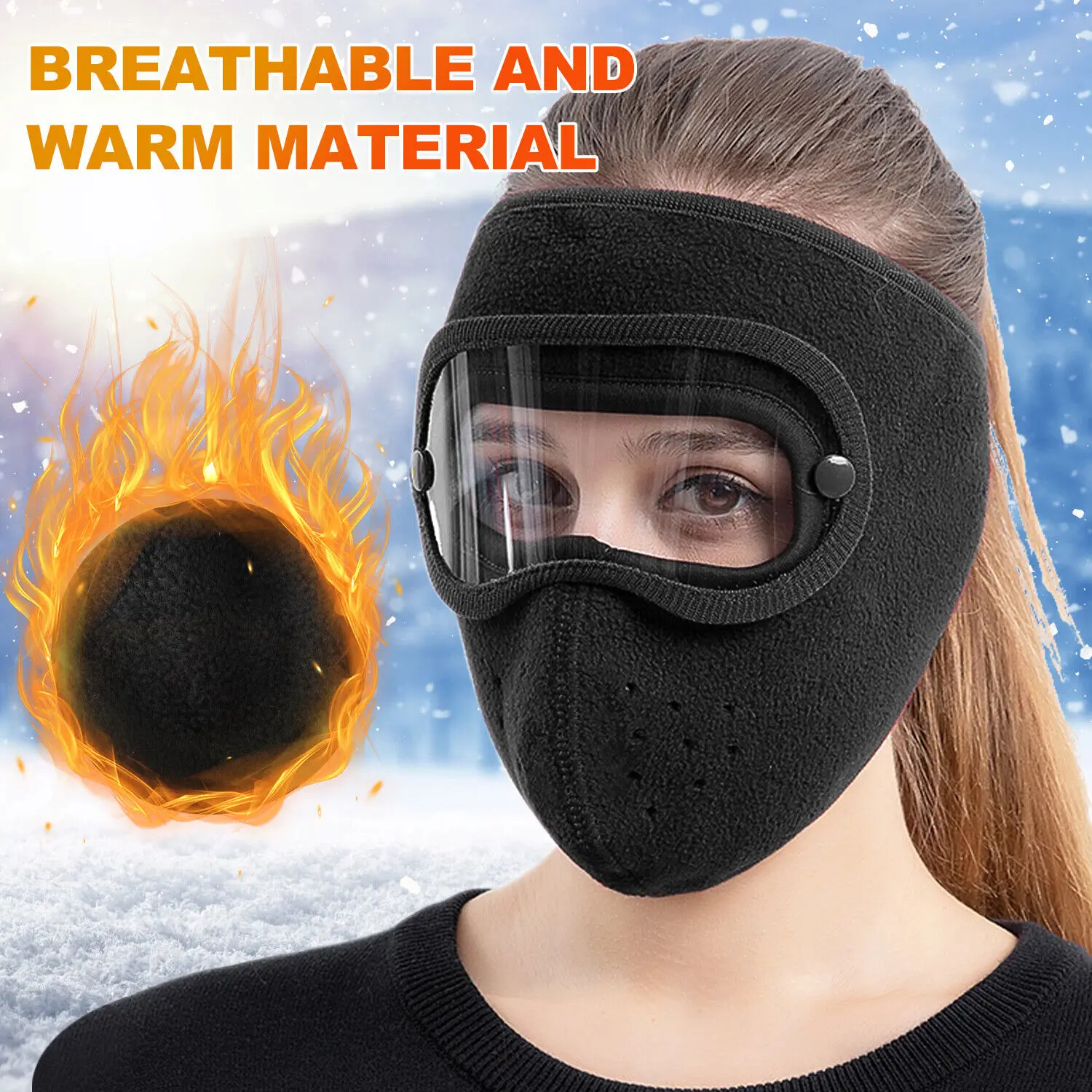 Top Trends: Winter Full Face Mask Outdoor Cycling Ski Windproof Dustproof Breathable Masks Eye Shield HD Anti Fog Goggles Hood Hat Men Women Shoppable Styles