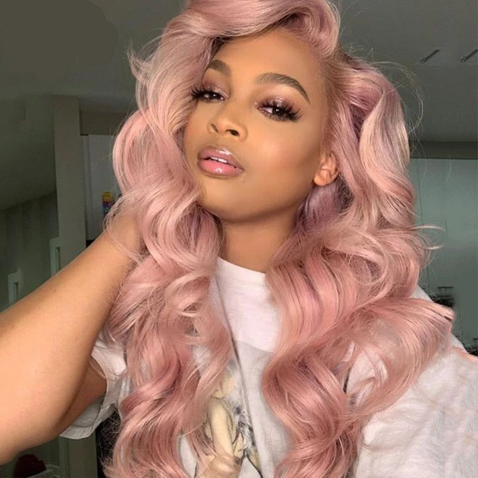 Top Trends: HD Transparent Lace Closure 14-28 Inch Long Straight Brazilian Hair Wigs On Sale Pink Lace Front Wig Human Hair Wigs For Women Shoppable Styles